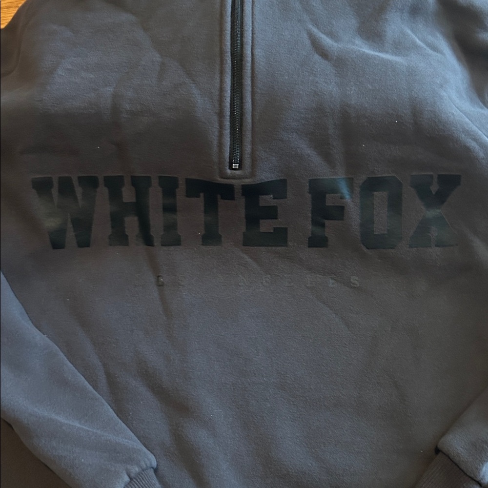 White Fox High Standard Zip Front Sweater Shadow Black